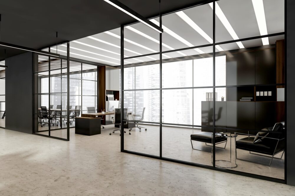 What types of glass office partitions are there?